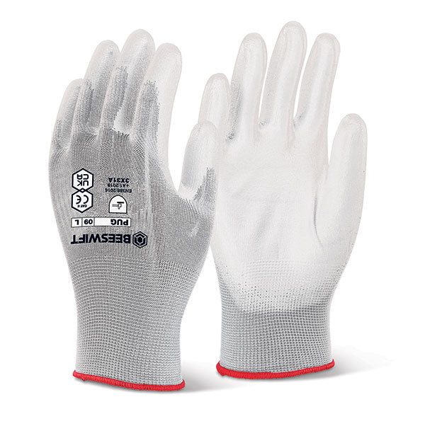 BEESWIFT PU COATED GLOVES WHITE XL