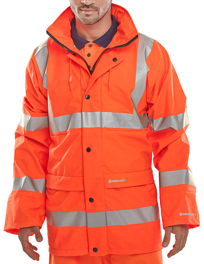 Beeswift - BSEEN PU Hi Vis JACKET - Orange - Yellow