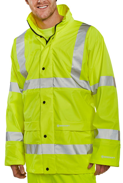 BEESWIFT HI-VIS BREATHABLE PU JACKET SATURN YELLOW XXXXL