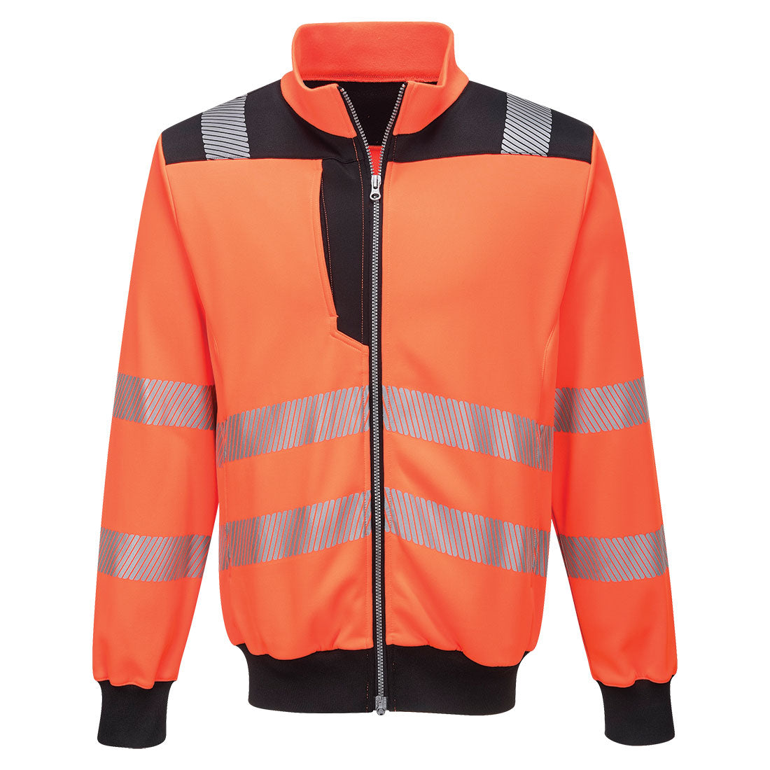 Portwest PW370 - Hi-Visibility Orange Sz 5XL Hi-Vis Sweatshirt Zipped Jacket