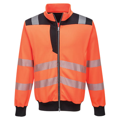 Portwest PW370 - Hi-Visibility Orange Sz S Hi-Vis Sweatshirt Zipped Jacket