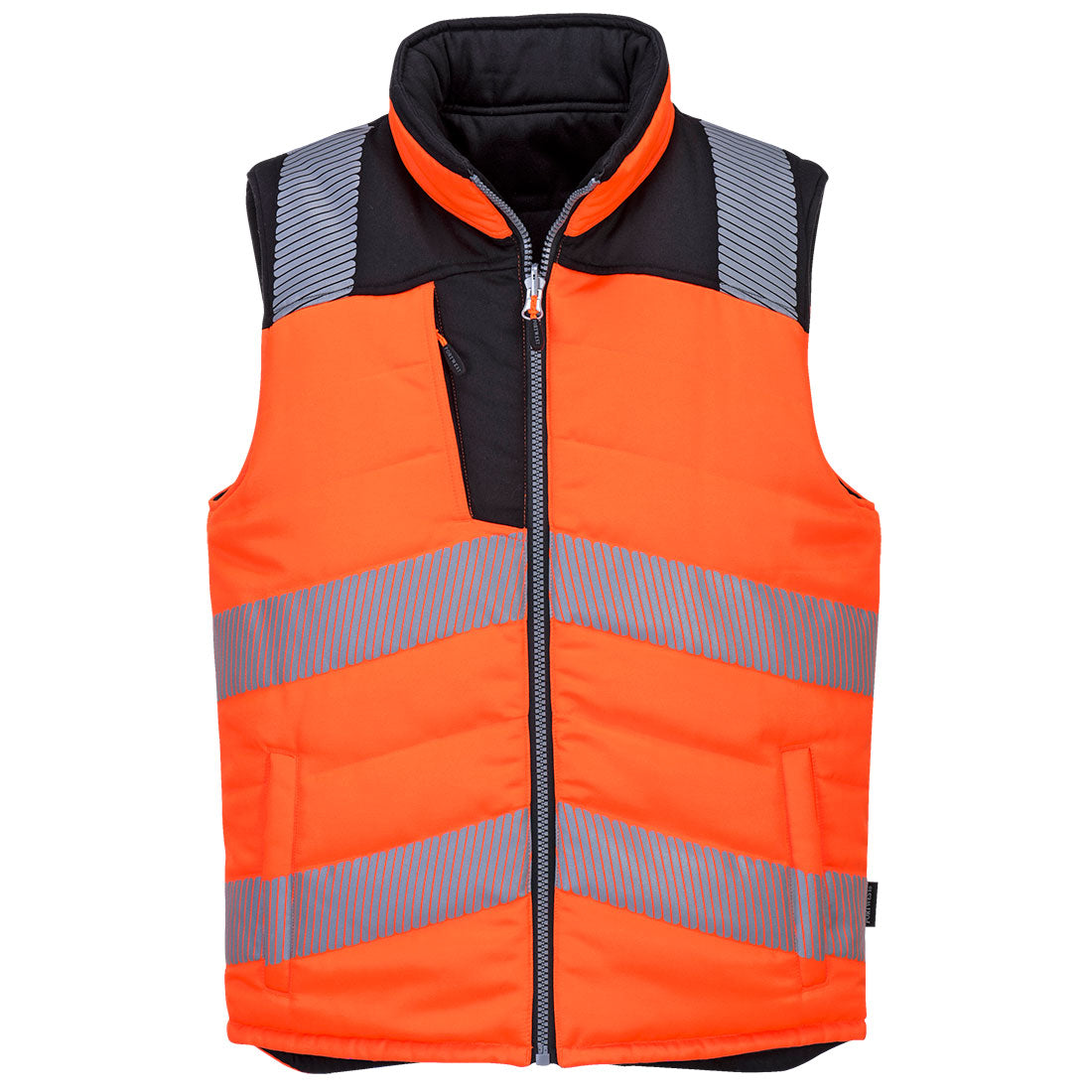 Portwest PW374 - Hi-Visibility Orange Sz XL Hi-Vis Reversible Bodywarmer Jacket