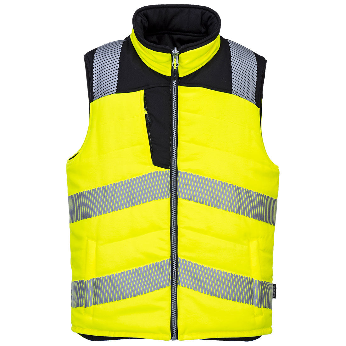 Portwest PW374 - Hi-Visibility Yellow Sz L Hi-Vis Reversible Bodywarmer Jacket