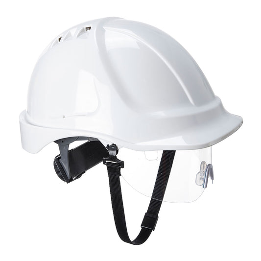 Portwest PW55 - White   Endurance Visor Helmet Hard Hat
