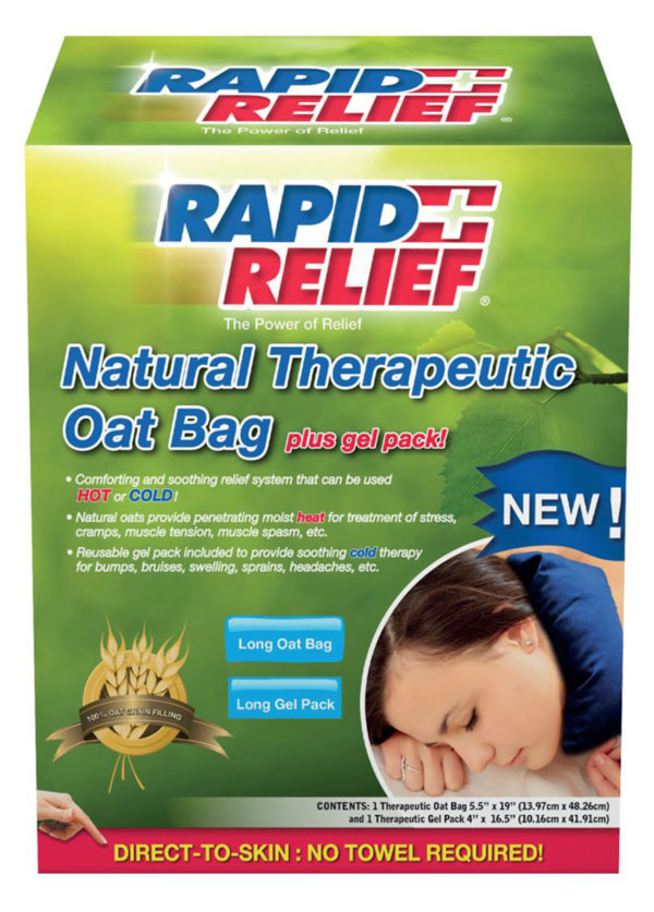 RAPID RELIEF NATURAL THERAPUTIC OAT BAG WITH GEL PACK (LONG) BLUE LONG