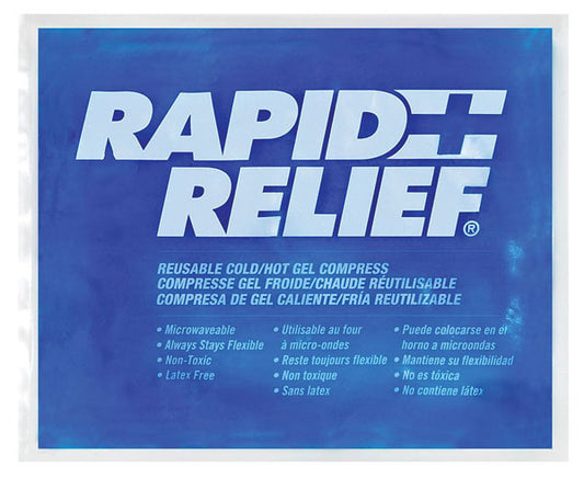 RAPID RELIEF REUSABLE HOT/COLD GEL COMPRESS 9"X 11" WHITE 11"
