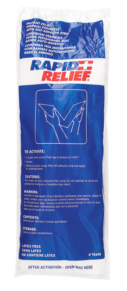 RAPID RELIEF INSTANT COLD PERINEAL COMPRESS 5"X 15" WHITE 15"
