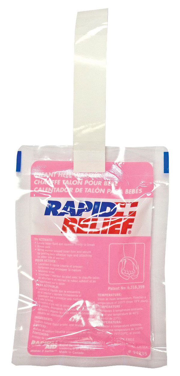 RAPID RELIEF INFANT HEEL WARMER 3.75"X 5.5"  WHITE 5.5"