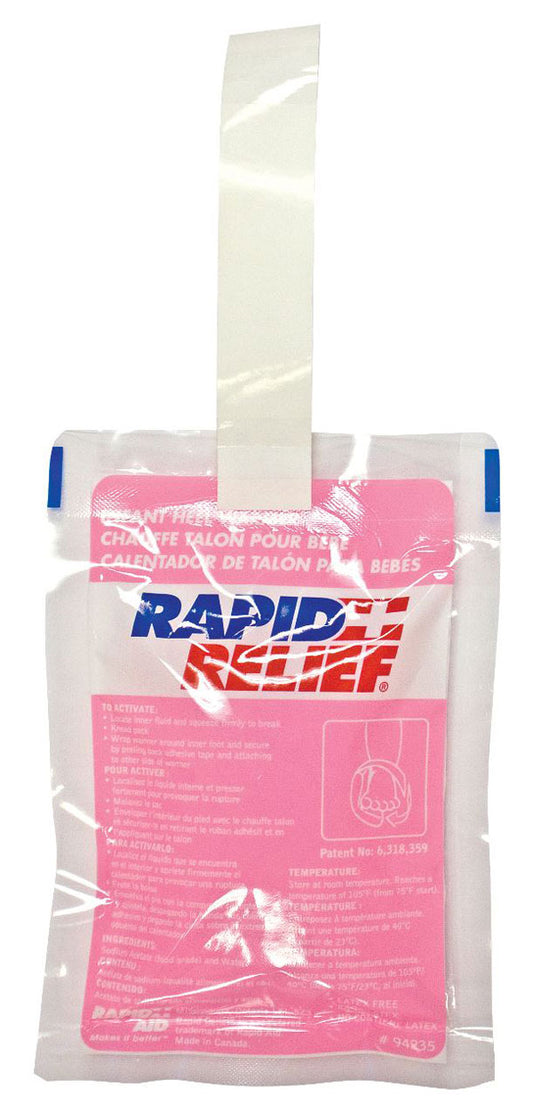 RAPID RELIEF INFANT HEEL WARMER 3.75"X 5.5"  WHITE 5.5"