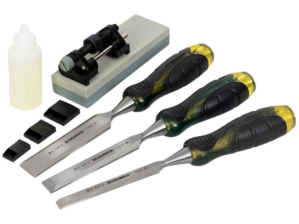 Roughneck ROU30165 Bevel Edge Chisel & Sharpening Kit, 6 piece |