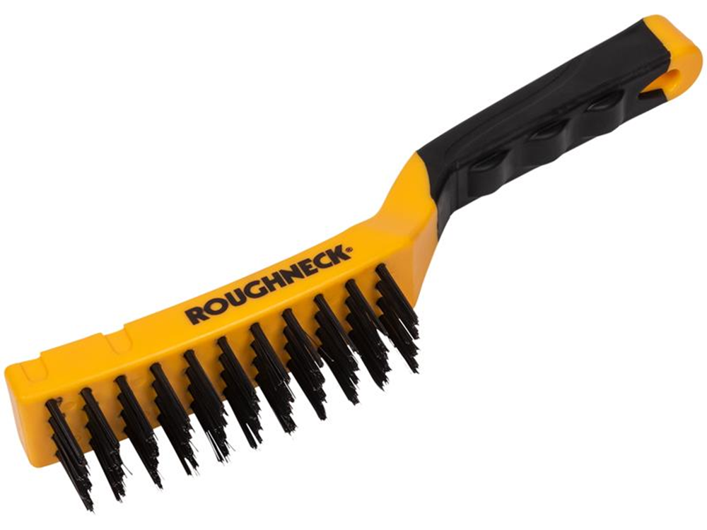 Roughneck ROU52040 Carbon Steel Wire Brush Soft Grip 300mm (12in) - 4 Row |
