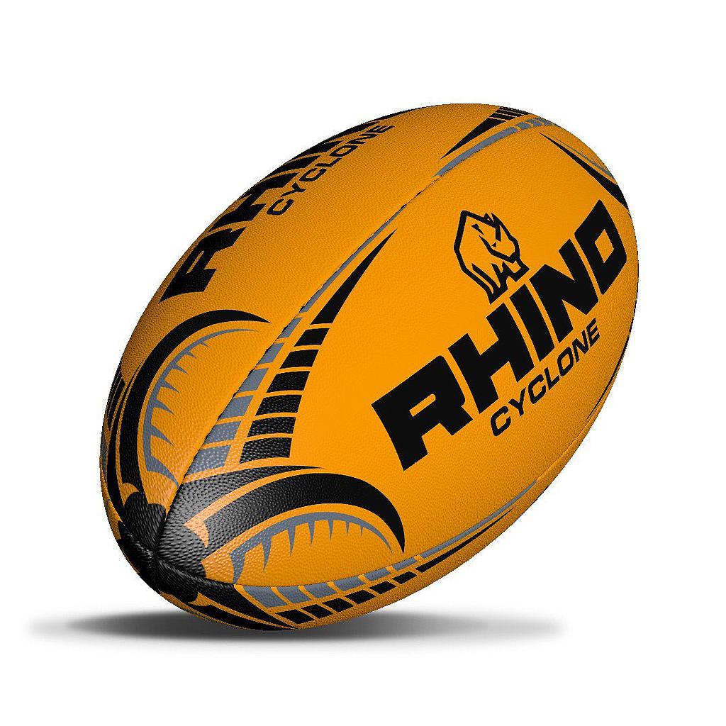 Rhino Cyclone Rugby Ball Fluo Orange 3