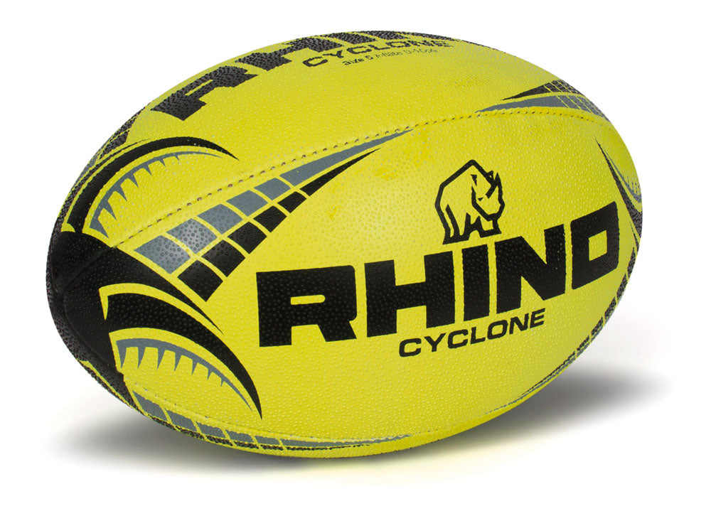 Rhino Cyclone Rugby Ball Fluo Yellow 3