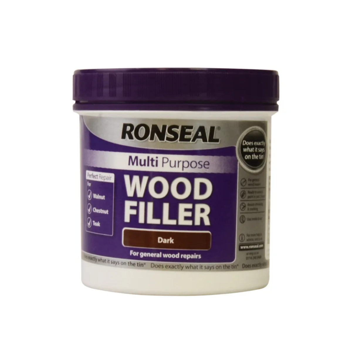 Ronseal 34748 Multipurpose Wood Filler Tub Dark 465g