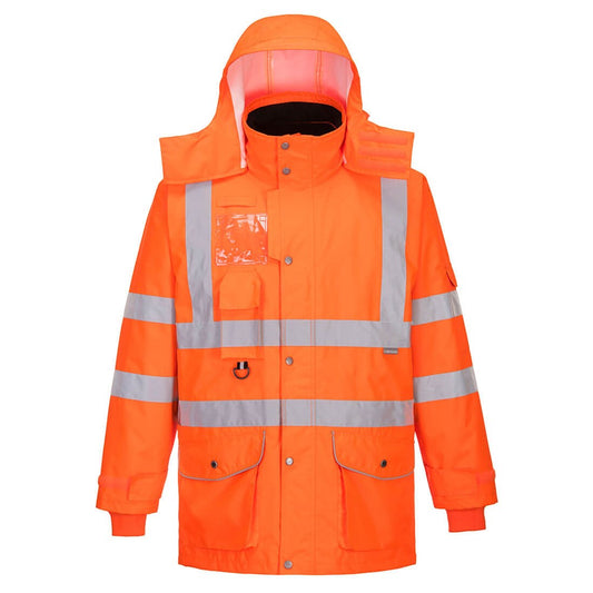 Portwest RT27 - Hi-Vis 7-in-1 Traffic Jacket RIS - Orange