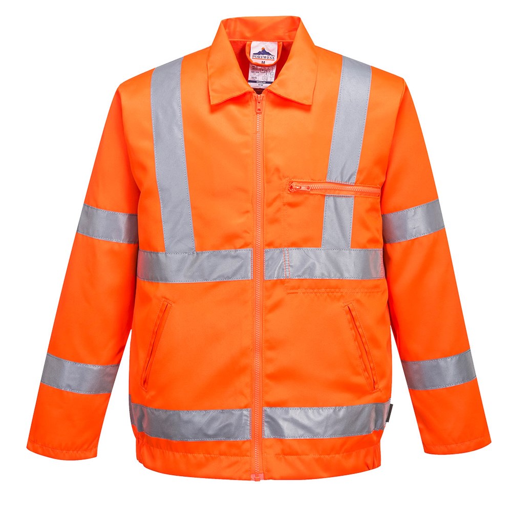 Portwest RT40ORRL -  sz L Hi-Vis Poly-cotton Jacket RIS - Orange