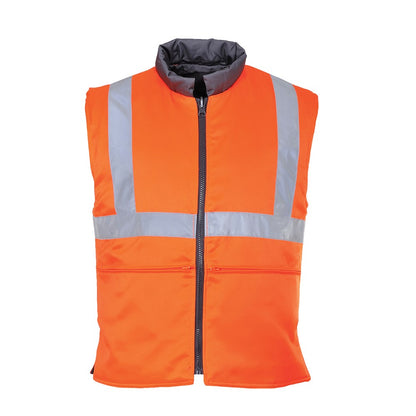 Portwest RT44ORRS -  sz S Hi-Vis Reversible Bodywarmer RIS - Orange