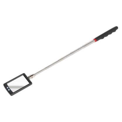 SEALEY - S0948 Telescopic Inspection Mirror 52 x 83mm with 2 LEDs