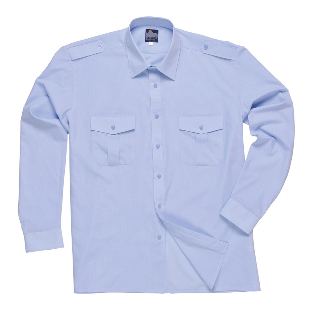 Portwest S102BLU175 -  sz 17.5 Pilot Shirt - Blue
