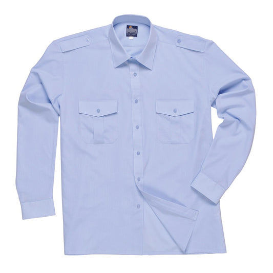 Portwest S102BLU175 -  sz 17.5 Pilot Shirt - Blue