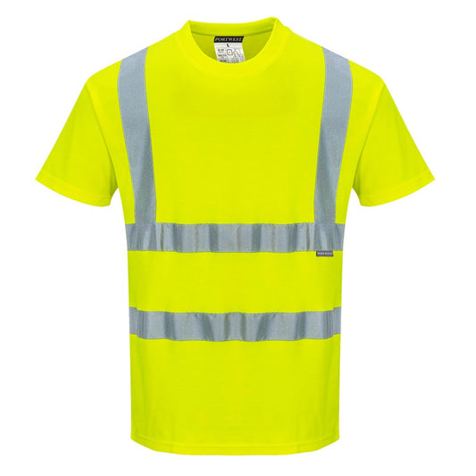 Portwest S170YERXXL -  sz 2XL Cotton Comfort Short Sleeve T-Shirt - Yellow