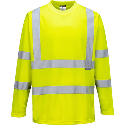 Portwest S178YERL -  sz L Hi-Vis Long Sleeved T-Shirt - S178 Yellow