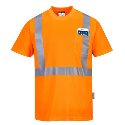 Portwest S190ORR4XL -  sz 4XL Hi-Vis Pocket T-Shirt  - Orange