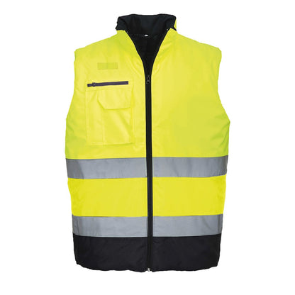 Portwest S267YNRS -  sz S Hi-Vis Two Tone Bodywarmer - Yellow/Navy
