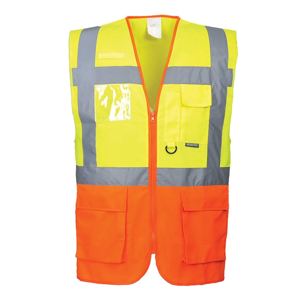 Portwest S376YORM -  sz M Prague Executive Vest - Yellow/Orange