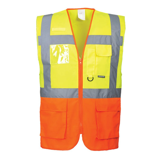 Portwest S376YORM -  sz M Prague Executive Vest - Yellow/Orange