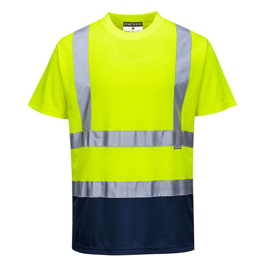 Portwest S378YNRXXXL -  sz 3XL Two Tone T-Shirt - Yellow/Navy