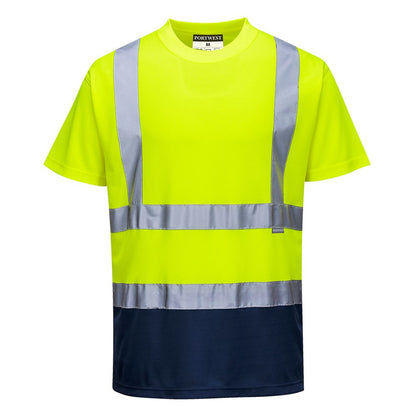 Portwest S378YNR4XL -  sz 4XL Two Tone T-Shirt - Yellow/Navy