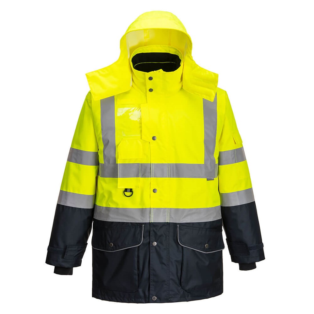Portwest S426YNRXXXL -  sz 3XL Hi-Vis 7-in-1 Contrast Traffic Jacket - Yellow/Navy