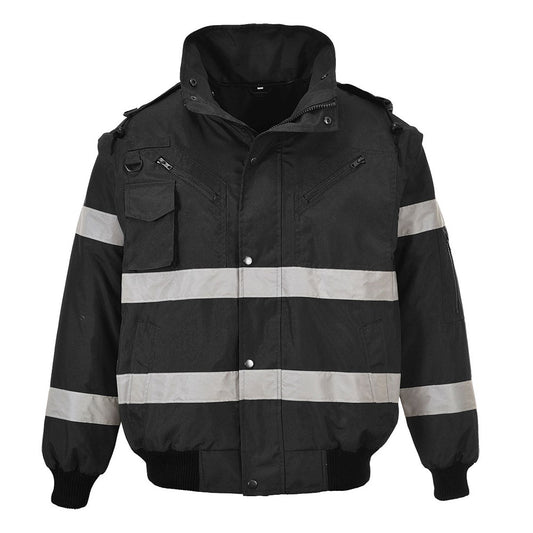 Portwest S435BKRM -  sz M Iona 3 in 1 Bomber Jacket - Black