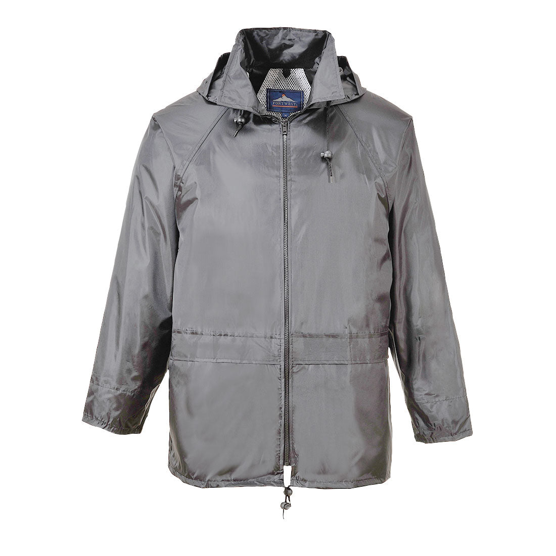 Portwest S440 Grey Sz M Classic Rain Jacket Coat Waterproof Hooded Zipped