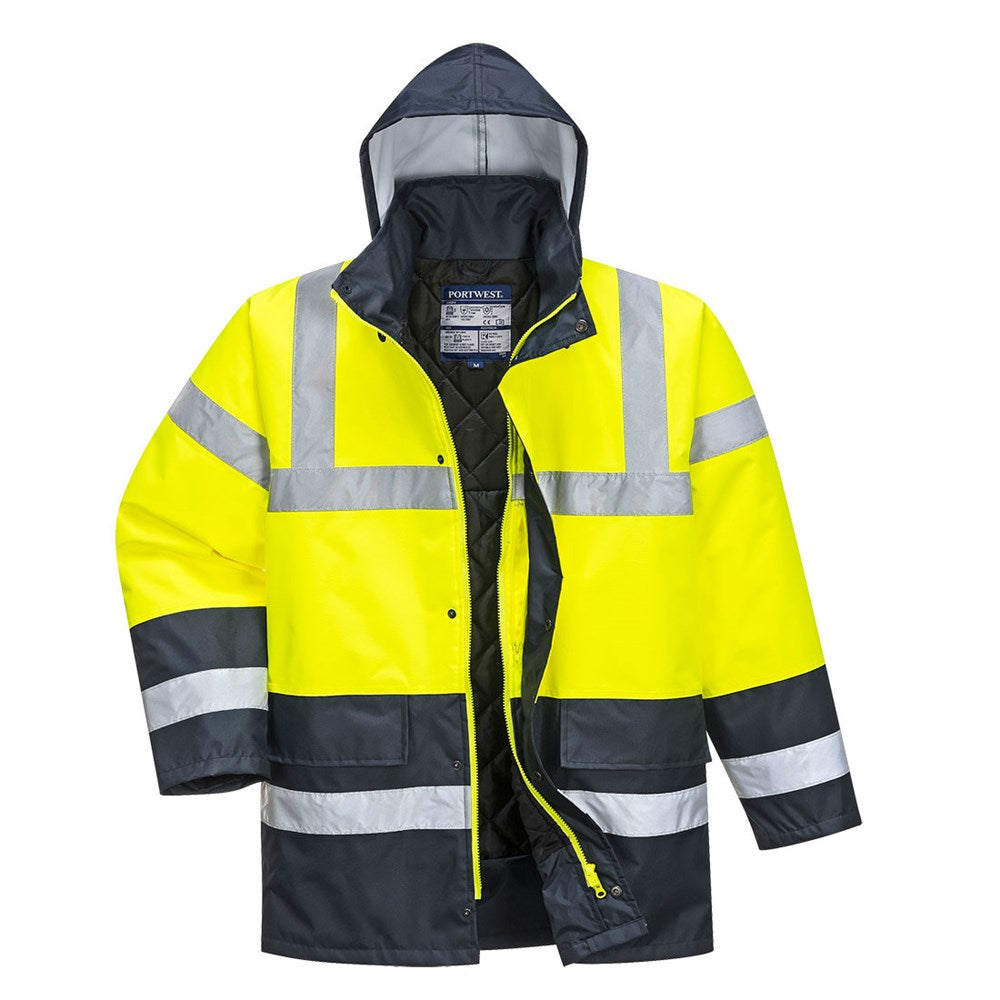 Portwest S466YERM -  sz M Hi-Vis Contrast Traffic Jacket - Yellow