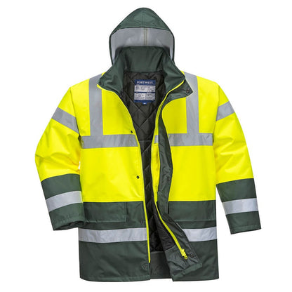 Portwest S466YGRXS -  sz XS Hi-Vis Contrast Traffic Jacket - Yellow/Green