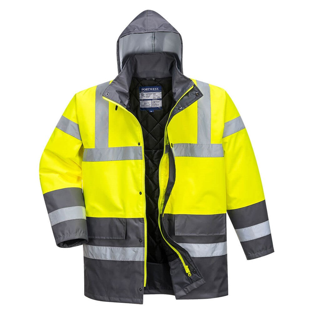 Portwest S466YGYXXXL -  sz 3XL Hi-Vis Contrast Traffic Jacket - Yellow/Grey