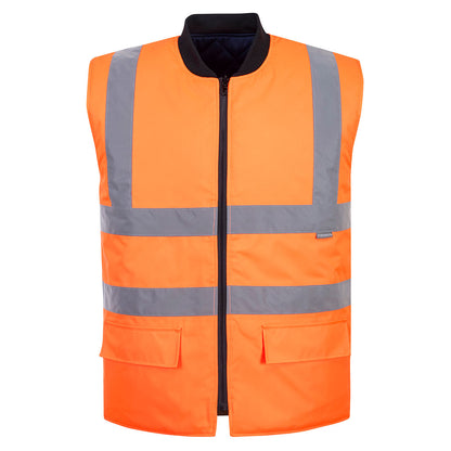 Portwest S469 Orange Sz 4XL Hi-Vis Reversible Body warmer Hi-Viz Visibility