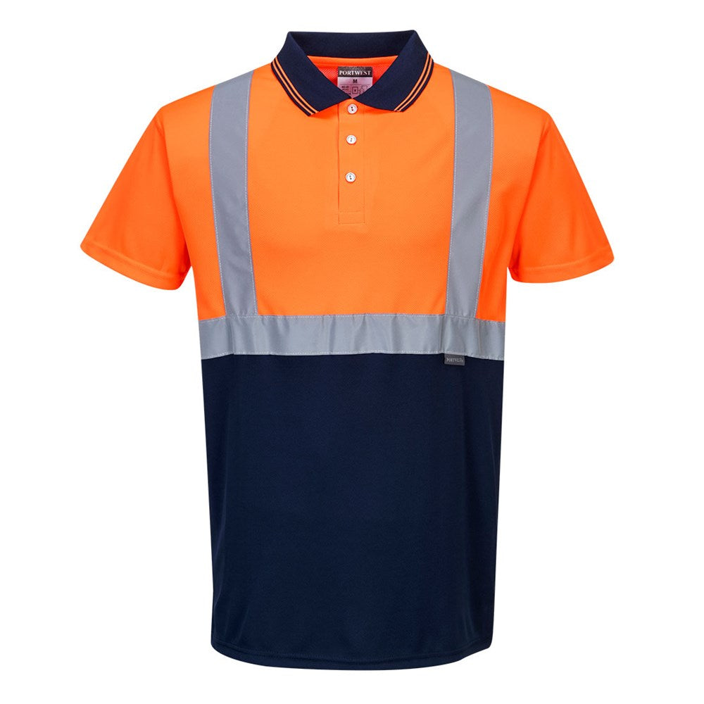 Portwest S479ONRS -  sz S Two-Tone Polo - Orange/Navy