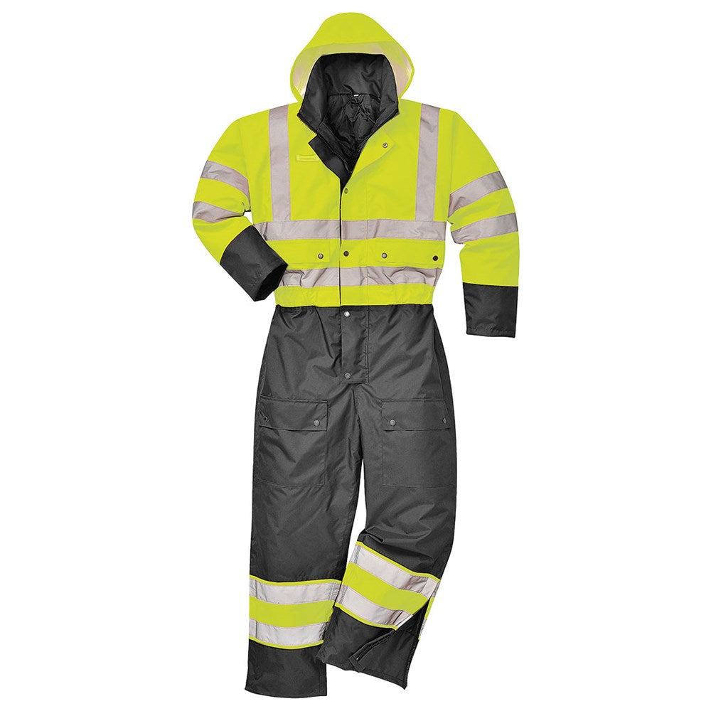 Portwest S485YBR4XL -  sz 4XL Hi-Vis Contrast Coverall - Lined - Yellow/Blue