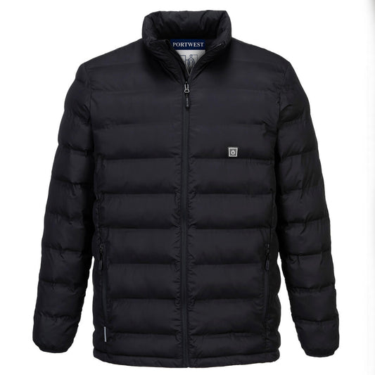 Portwest S547 - Black  M Ultrasonic Heated Tunnel Jacket Coat