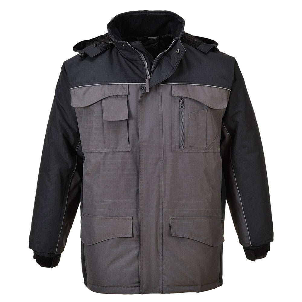 Portwest S562BYRL -  sz L RS Parka - Black/Grey