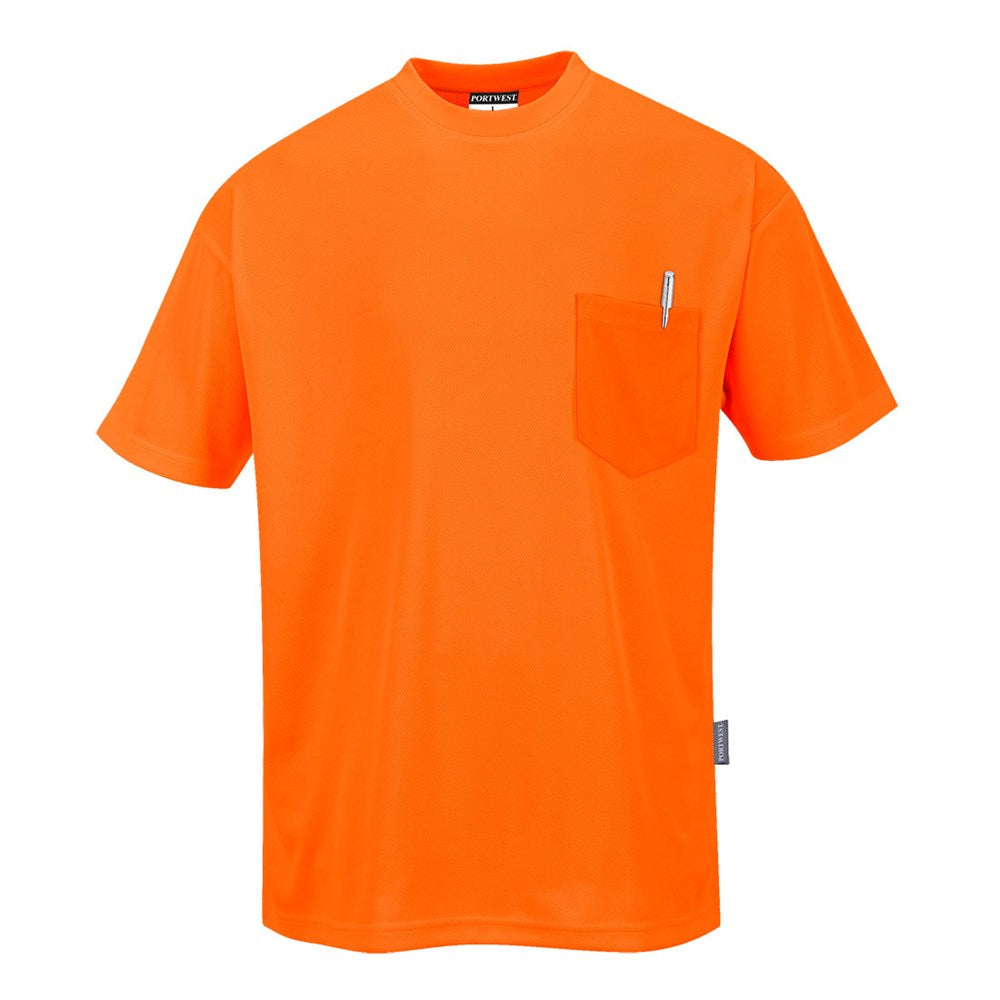 Portwest S578ORRXXL -  sz 2XL Day-Vis Pocket Short Sleeve T-Shirt - Orange