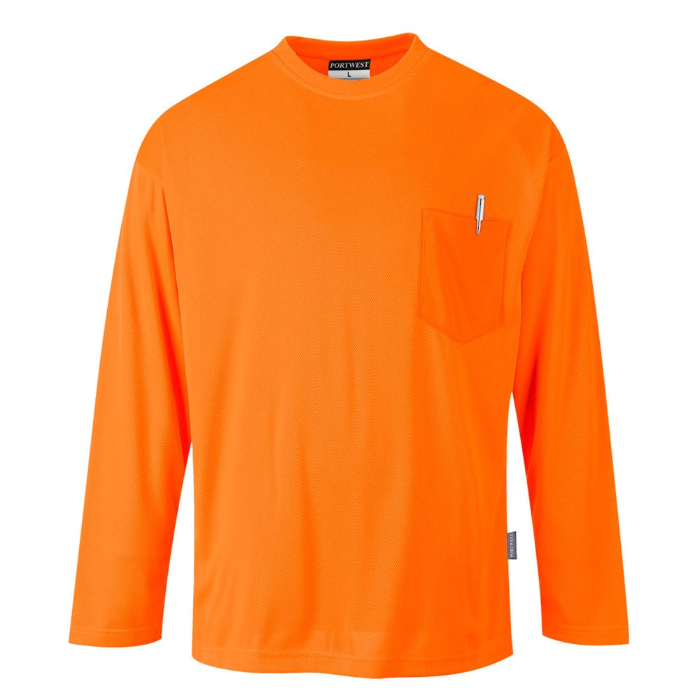 Portwest S579ORRXXL -  sz 2XL Day-Vis Pocket Long Sleeve T-Shirt - Orange