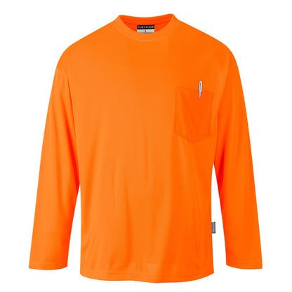 Portwest S579ORRXXL -  sz 2XL Day-Vis Pocket Long Sleeve T-Shirt - Orange