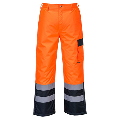 Portwest S686ONRM -  sz M Hi-Vis Contrast Trousers - Lined - Orange/Navy