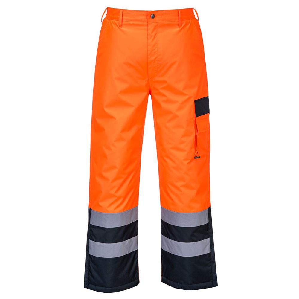 Portwest S686ONRL -  sz L Hi-Vis Contrast Trousers - Lined - Orange/Navy