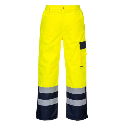 Portwest S686YNRL -  sz L Hi-Vis Contrast Trousers - Lined - Yellow/Navy