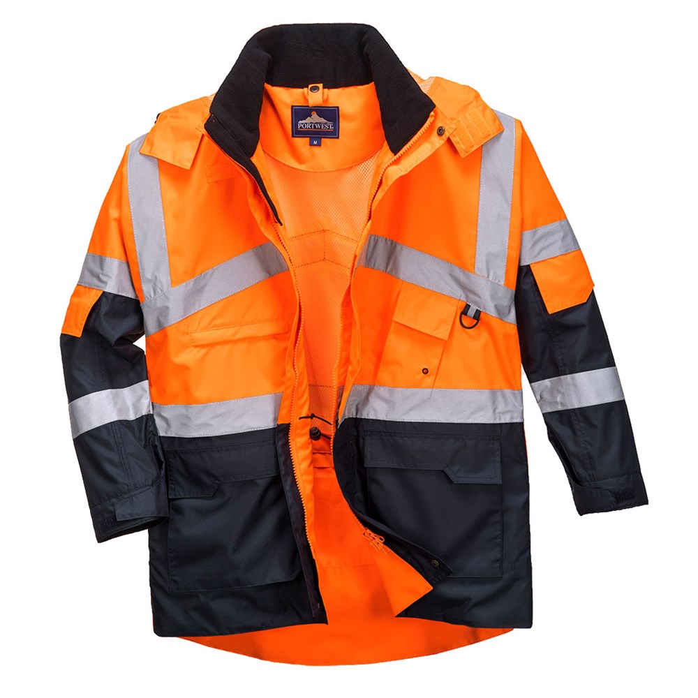 Portwest S760ONRXXXL -  sz 3XL Hi-Vis 2-Tone Breathable Jacket - Orange/Navy